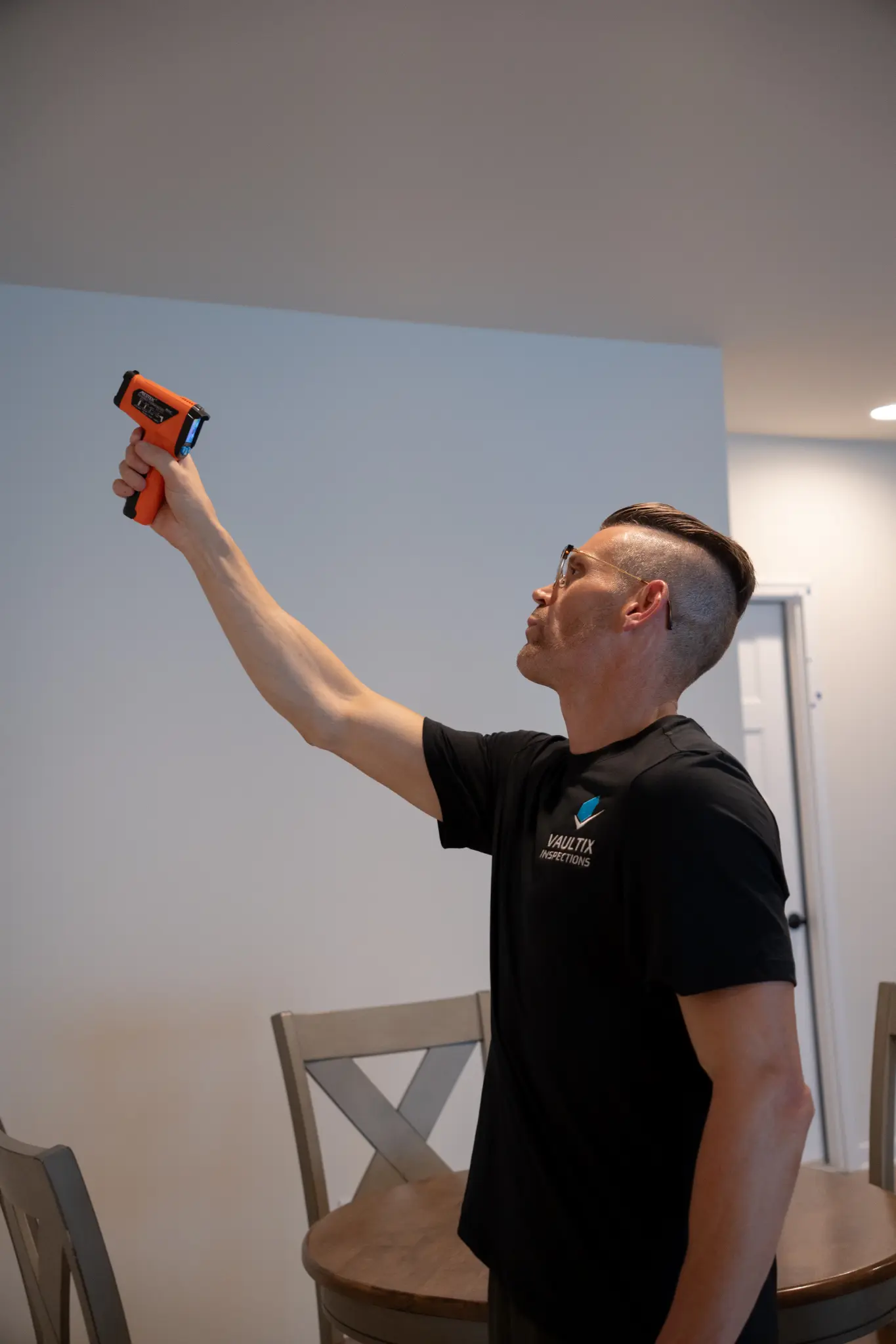 Inspection Resources Inspector using equipment to examine an interior component